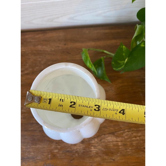 Floral Milk Glass Melon Hurricane Lamp Replacement Shade - Hand Painted Roses - Picture 5 of 5